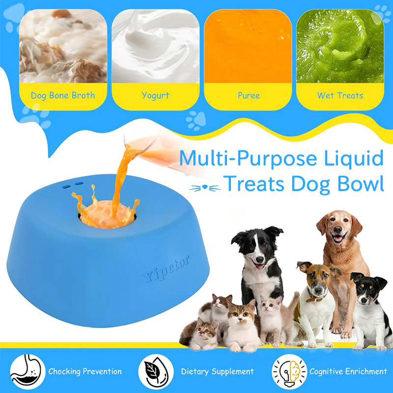 Anti-Choke Slow Feeder Dog Bowl & Lick Mat | 3/4 Cup Non-Slip Bowl for Treats, Broth, Yogurt