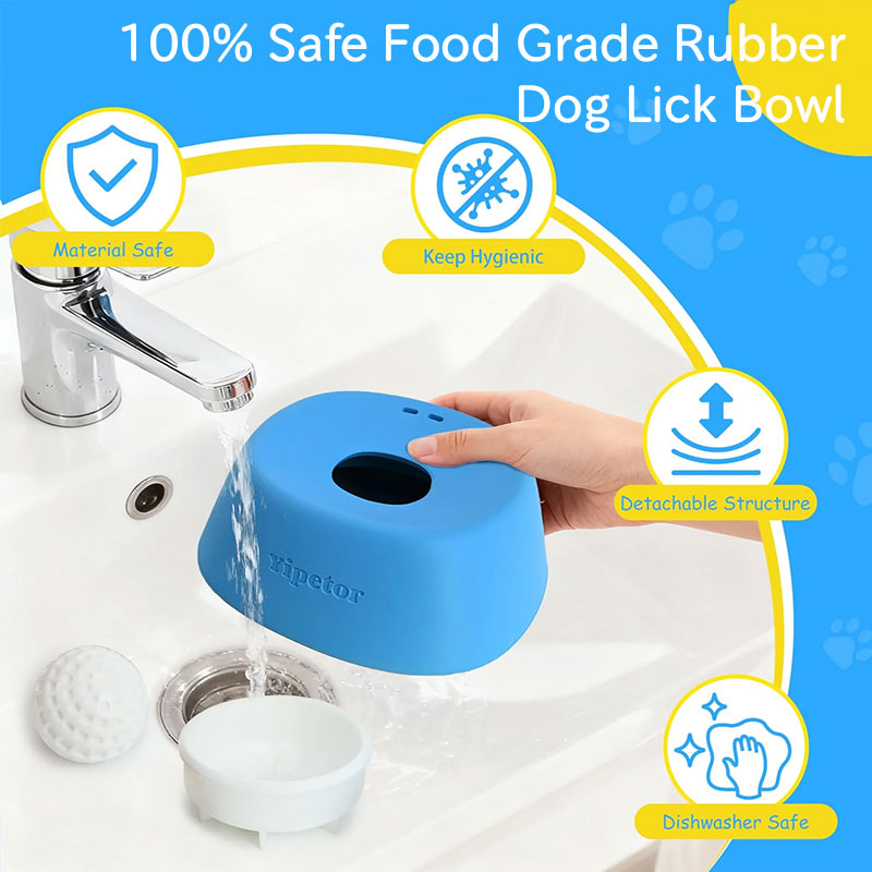 Anti-Choke Slow Feeder Dog Bowl & Lick Mat | 3/4 Cup Non-Slip Bowl for Treats, Broth, Yogurt